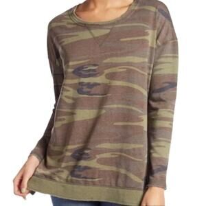 Others Follow Camoflauge Slide Slit Long Sleeve Tunic Size XS